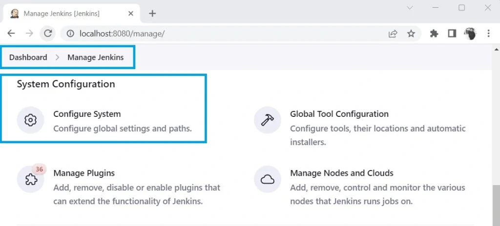 Jenkins System Configuration