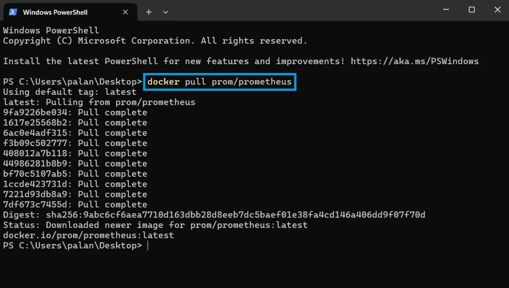 How to pull docker image of Prometheus?